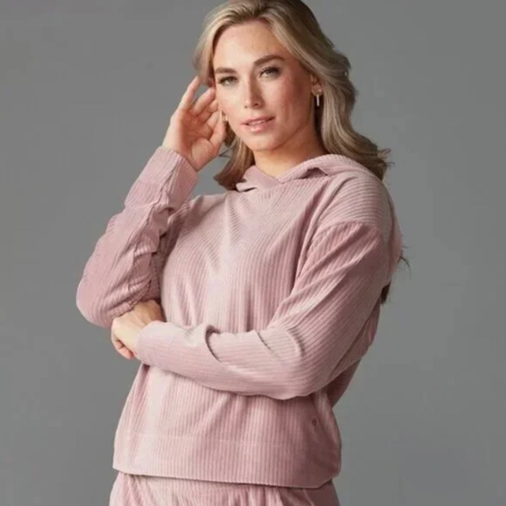 Tavi Brushed ribbed pullover hoodie Primrose